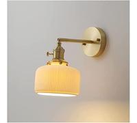 QYYZTQY Ceramic Wall, Indoor Adjustable Wall Lamp, Japanese Brass Brushed Lighting Fixtures, E27 Wall Light for Living Room Bedroom Bedside Reading (Size : C) (Size : A)