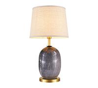 QYYZTQY Ceramics Table Lamp Bedroom Bedside Lamp Marble Pattern Decor Desk Lamps with Fabric Shade for Living Room Study Room Glazed Ceramic Table Lamp