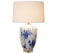 QYYZTQY Ceramics Table Lamp Chinese Style Bedroom Bedside Lamp Glazed Ceramic Table Lamp, Large Oriental Painting Ceramics Desk Lamp for Bedside Table End Table Night Light