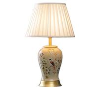 QYYZTQY Ceramics Table Lamp with Creative Painted Flowers and Birds Pattern American Retro Vase Bedroom Desk Lamp Chinese Table Light for Home Office Desk Nightstand Table Lamp