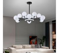 QYYZTQY Chandelier, Lamp Dining Height Adjustable Hanging Lamps with G9 Base, Gold & Black Metal Iron Pendant Light For Living Room Bedroom Kitchen Indoor Lighting