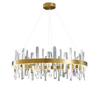QYYZTQY Chandelier Round Crystal LED Pendant Three Color Art Decoration Ceiling Light Fixture for Restaurant Corridor Balcony Dining Room Bedroom (Size : 60cm)