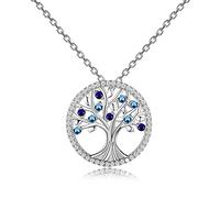 QYYZTQY Chandelier Tree of Life Platinum Necklaces Pendants with Spinel Stones Jewelry Necklace for Women Wedding Gift Light