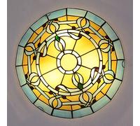 QYYZTQY Chandeliers Ceiling Lights Flush Mount, Dimmable ?30cm ?40cm ?50cm Stained Glass Round Ceiling Lamp for Living Room Bedroom Kitchen y Bathroom[Energy Class A ++],M,40cm