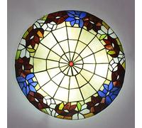 QYYZTQY Chandeliers Ceiling Lights Flush Mount, Dimmable ?30cm ?40cm ?50cm Stained Glass Round Ceiling Lamp for Living Room Bedroom Kitchen y Bathroom[Energy Class A ++],K,30cm