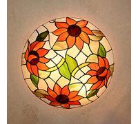 QYYZTQY Chandeliers Ceiling Lights Flush Mount, Dimmable ?30cm ?40cm ?50cm Stained Glass Round Ceiling Lamp for Living Room Bedroom Kitchen y Bathroom[Energy Class A ++],B,30cm