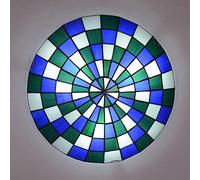 QYYZTQY Chandeliers Ceiling Lights Flush Mount, Dimmable ?30cm ?40cm ?50cm Stained Glass Round Ceiling Lamp for Living Room Bedroom Kitchen y Bathroom[Energy Class A ++],S,40cm