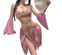 QYYZTQY Cheongsam Dress for Women Lingerie Exotic Sequin Fringe Chinese Qipao Costume Rave Outfit Anime Cosplay Roleplay Bodycon Nightgown See-Through High Split Chemise Babydoll Bra Skirt Thong