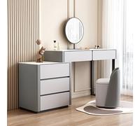 QYYZTQY Chic Black Metal Makeup Vanity Table with Adjustable Mirror & Marble Top Perfect for Small Spaces (100cm x 40cm x 76cm)
