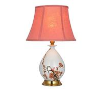 QYYZTQY China Antique Living Room Vintage Table Lamp Porcelain Ceramic Wedding Decoration Vase Bedroom Desk Lamp Hand-Painted Chinoiserie Lamp with Fabric Lampshade