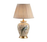 QYYZTQY Chinese Mandarin Pattern Ceramic Desk Light High-End Handmade Fabric Desk Lamp Suitable For Study Office Living Room Sofa Table Lamp Villa Attic Club Clubhouse Decoration Lighting Fixture