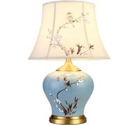 QYYZTQY Chinese Style Ceramic Table Lamp Classical Household Bedroom Lamps for Living Room Bedroom Study Room Bedside Lamp Large Oriental Painted Ceramic Desk Lamps