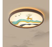 QYYZTQY Chinese Style Enamel Color Led Lamps, Solid Wood Study Chandelier, Garden Wall Lamp, Three-Tone Light, Walnut Color, Three-Tone Light,for Entrance Study Hall Entrance Hallway