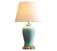 QYYZTQY Chinese Table Light Underglaze Colored Ice Crackle Table Lamps Creative Bedroom Bedside Lamp Ceramics Desk Lamp for Living Room Home Office Night Lamp (Green 60 * 23cm)