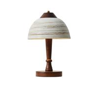 QYYZTQY Chinese Zen Handmade Ceramic Wooden Desk Lamp High-End Light Desk Lamp Living Room Study Tea House Coffee Shop Shopping Mall Bar Lighting Fixture Bedroom Bedside Farmhouse B&B Table Lamp