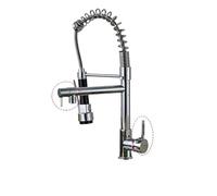 QYYZTQY Chrome Swivel Kitchen Faucet with Double Sprayer Pull-out Nozzle Spring Sink Mixer Tap Easy Use Perfect for Home & Commercial Kitchens