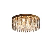 QYYZTQY Clear Crystal Raindrop Chandelier Lighting Flush Mount LED Ceiling Light Fixture Lamp for Dining Room Bathroom Bedroom Livingroom,E14, Required-Gold 40x23cm