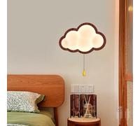 QYYZTQY Cloud USB Rechargeable with Pull Cord Wall Lamp Iron Interior Cartoon Decoration for Children's Living Room Bedroom (B,Warm Light)