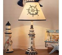 QYYZTQY Coastal Table Lamp for Bedroom Kids 18" Tall Skinny Nautical Table Lamp Blue Bedside Lamp Farmhouse Nightstand Lamp for Children Room Desk Boys Girls Room Nursery Home Decorative