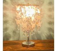 QYYZTQY Coastal Table Lamp Shells Butterfly Decor Crystal Table Lamp for Girls Bedroom Vintage Gold Boho Bedside Lamp Kids End Nightstand Lamp for Living Room Children Nursery Home Office
