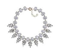 QYYZTQY Colorful Beaded Necklace For Women and Girls, Crystal Rhinestone Collar Choker Necklace Statement Maxi Big Bib Necklace Beads Chain Chunky Statement Necklace, Bib Necklace For Women