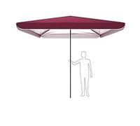 QYYZTQY Commercial Rainproof Parasol Two-in-One Patio Umbrella Outdoor Garden Umbrella Large Square Beach Umbrella Suitable For Swimming Pool Shops 3x3 M, Wine Red