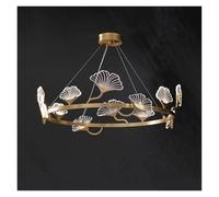 QYYZTQY Copper Lamp Decoration Chandelier Leaves Living Chinese Style Chandeliers Designer Dining Room LED Lights