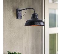 QYYZTQY Country Outdoor Wall Lamp Steel Dome Barn Light Waterproof Black Metal Indoor Balcony Vintage Industrial E27 Porch Lighting Street Home Decor Wall Lamp (Color : Rusty)