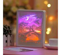 QYYZTQY Creative 3D Paper Carving Lamp, LED Desktop Decoration Night Light, Multi-Layer Contour, USB Cute Light Box, for Lover Gifts (Color : Style 16) (Style 16)