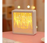 QYYZTQY Creative 3D Paper Carving Lamp, LED Desktop Decoration Night Light, Multi-Layer Contour, USB Cute Light Box, for Lover Gifts (Color : Style 16) (Style 15)