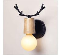 QYYZTQY Creative Antler Wall, 360° Rotatable Wall Lamp, Wrought Iron Bedroom Wall Light, Up and Down Adjustment (Color : Black)