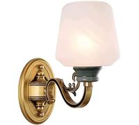 QYYZTQY Creative Bedroom Wall, Headboard Light, Indoor Reading Wall Light, Decoration Wall Lamp for Living Room Bar Cafe Hallway Hotel, Brass Finish/Ceramic/Glass Shade