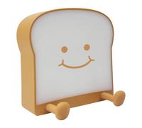 QYYZTQY Creative Cartoon Cute Toast Bread Desk Lamp Funny Mobile Phone Holder Delay Off Desk Light Touch Key Ambience Bedroom Small Table Lamp Silicone Portable Anti Glare Lighting Fixture