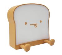 QYYZTQY Creative Cartoon Cute Toast Bread Desk Lamp Funny Mobile Phone Holder Delay Off Desk Light Touch Key Ambience Bedroom Small Table Lamp Silicone Portable Anti Glare Lighting Fixture