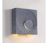 QYYZTQY Creative Cement Wall Sconces Square Indoor Decor Wall Lighting Natural Marble Lampshade Wall Mounted Lamp with Base for Bedroom Bedside Kitchen Farmhouse Hallway(Gray)