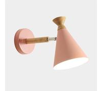 QYYZTQY Creative Iron Wood Light Adjustable Hardwired Mounted Lamp for Indoor Bedroom Bedside Living Room Hallway Wall with E26/ Base(Pink)
