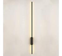 QYYZTQY Creative LED Wall Lantern Three-Color Dimmable Wall Mounted Light Aluminum Wall Wall Lamp for Bedroom Living Room Bedside Decor Lamp (Color : Black, Size : 60CM)