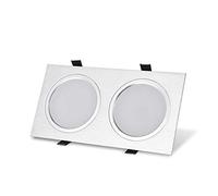 QYYZTQY Creative Silver Aluminum Double Heads LED Recessed Downlight No Strobe 6W/10W/18W Embedded Integrated Spotlight Commercial Indoor Ceiling Panel Light Spot Lamp Hole Light Fixture O (Color :