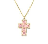 QYYZTQY Crucifix Necklace For Women, Shiny Cubic Zirconia Cross, Exquisite Cross Pendant Necklace, Jesus Crucifix Necklace, Jesus Cross Necklace, Cross Necklace with Jesus