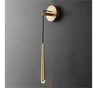 QYYZTQY Crystal LED Gold Iron Mounted Lamp Creative Indoor Lighting for Bedroom Living Room Staircase Hallway Wall Light(Gold,30CM)