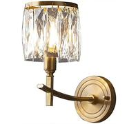 QYYZTQY Crystal Wall Sconces, Indoor Brass Wall Mounted Light, Creative Wall Lamp with Clear Glass Shade, Bedroom Bedside Living Room Hallway Lighting Decoration