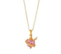QYYZTQY Crystal Zircon Sacred Heart Necklace For Women Men, Vintage Aesthetic Sacred Heart of Jesus Necklace - Red CZ Sacred Heart Pendant, Jesus Heart Necklace For Christmas Birthday