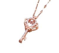 QYYZTQY Cute Heart Necklace for Women, Elegant Skeleton Key Necklace, Men’s Stylish Jewelry Accessory