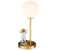 QYYZTQY Cute Night Light for Kids LED Table Desk Lamp Antique Brass Astronaut Table Lamp Mid Century Milk Glass Nightstand Lamp for Children Bedroom Nursery Bedside Girls Boys Room Home