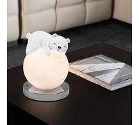 QYYZTQY Cute Rabbit Animal Table Lamp Desk Small Round Table for Kids Room Lamp Bear Pink Night Light Moon Globe Bedside Nightstand Lamp for Children Bedroom Nursery Room Girls Boys Room Home