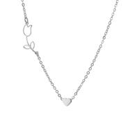 QYYZTQY Cute Silver Women and Girls, Minimalist Lily A Flower Necklace, Collar De Tulipán, Tulip Jewelry for