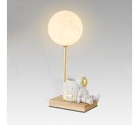 QYYZTQY Cute Table Lamp for Desk Kids Table Lamps for Bedrooms Girls Moon Night Light Planet Globe Astronaut Bedside Lamp Small Mid Century Nightstand Lamp for Children Nursery Room Boys Room Home