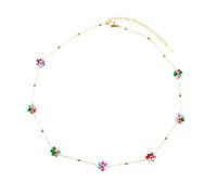 QYYZTQY Daisy Necklace For Women and Girls, Bohemia Flower Charm Beads Chain Necklace Handmade Daisy Choker Necklace, Daisy Necklace For Girls, Daisy Necklace and Earrings