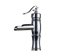 QYYZTQY Deck Mounted Waterfall Basin Faucet Single Lever Brass Hot and Cold Vanity Mixer Taps Short/Tall Vessel Sink Crane Cock(Chrome a)