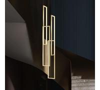 QYYZTQY Decoration Black Entryway Chandelier Compatible with Foyer High Ceiling Remote Control Dimmable LED Staircase Chandelier(Bronze,80 * 20CM)